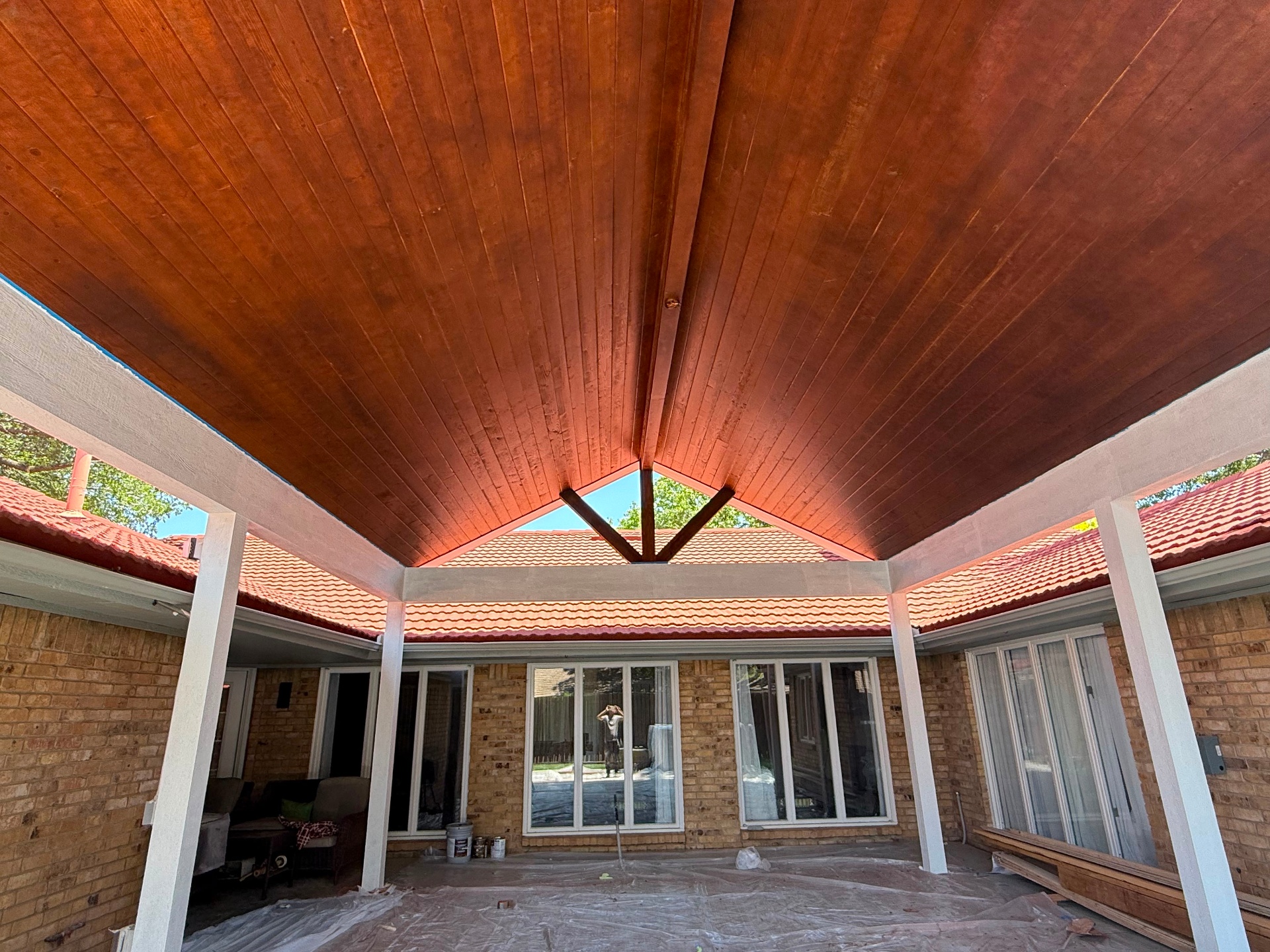 Wood Ceiling Stain & Finish — after