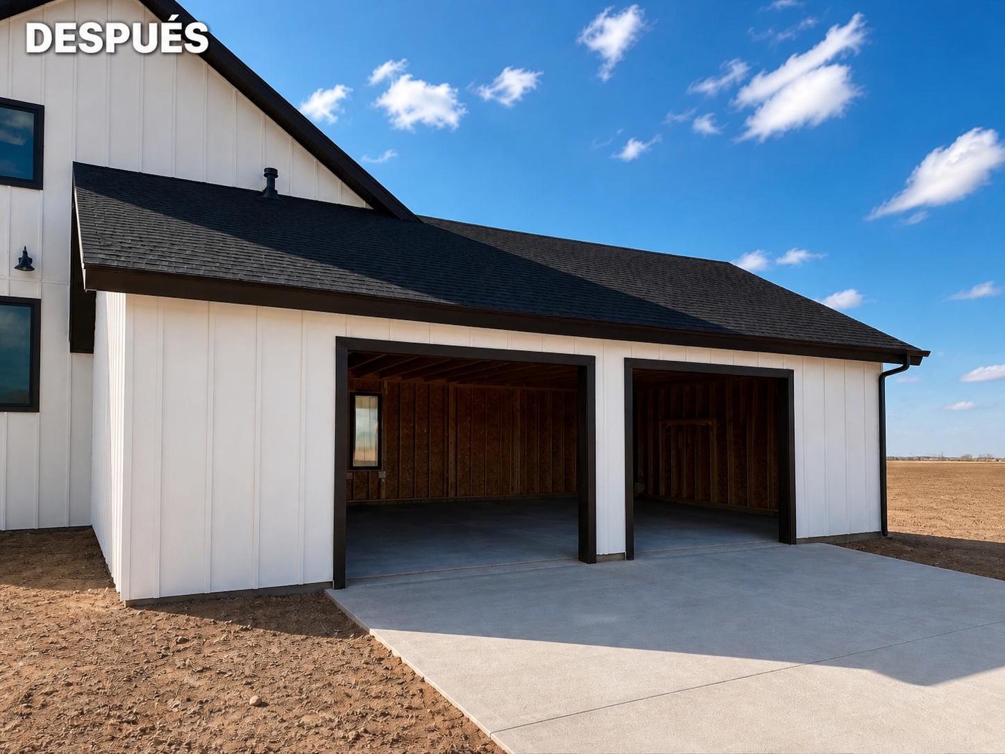 Farmhouse Garage Exterior — after